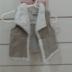 Cozy Tan and White Sherpa Vest